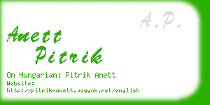 anett pitrik business card